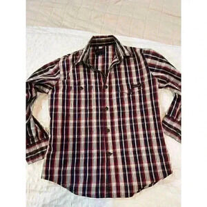 Boys Volcom plaid button up size medium